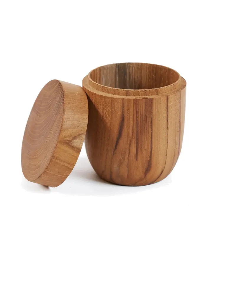 The Teak Root Jar Low Vorratsgefäß aus Teakholz von Bazar Bizar, Größe M, Natur, Ansicht 8