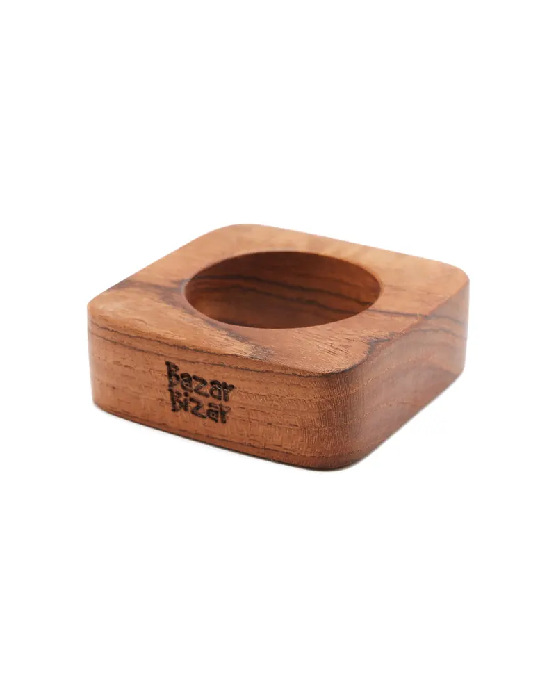 The Teak Root Napkin Rings Serviettenring aus Teakwurzelholz von Bazar Bizar, Größe 6 × 6 × 2 cm, Natur, Ansicht 1