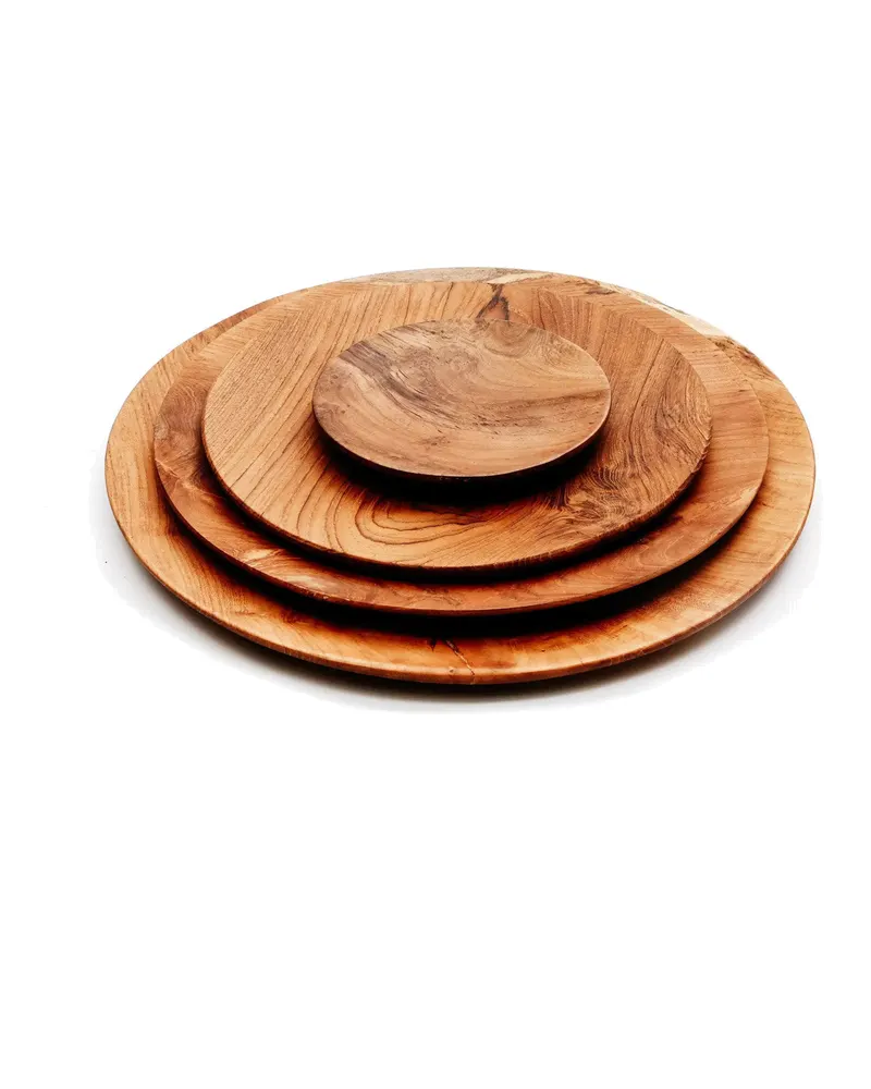 Holzteller Teak Root Round Plate, XS bis XL von Bazar Bizar, Natur, Ansicht 4