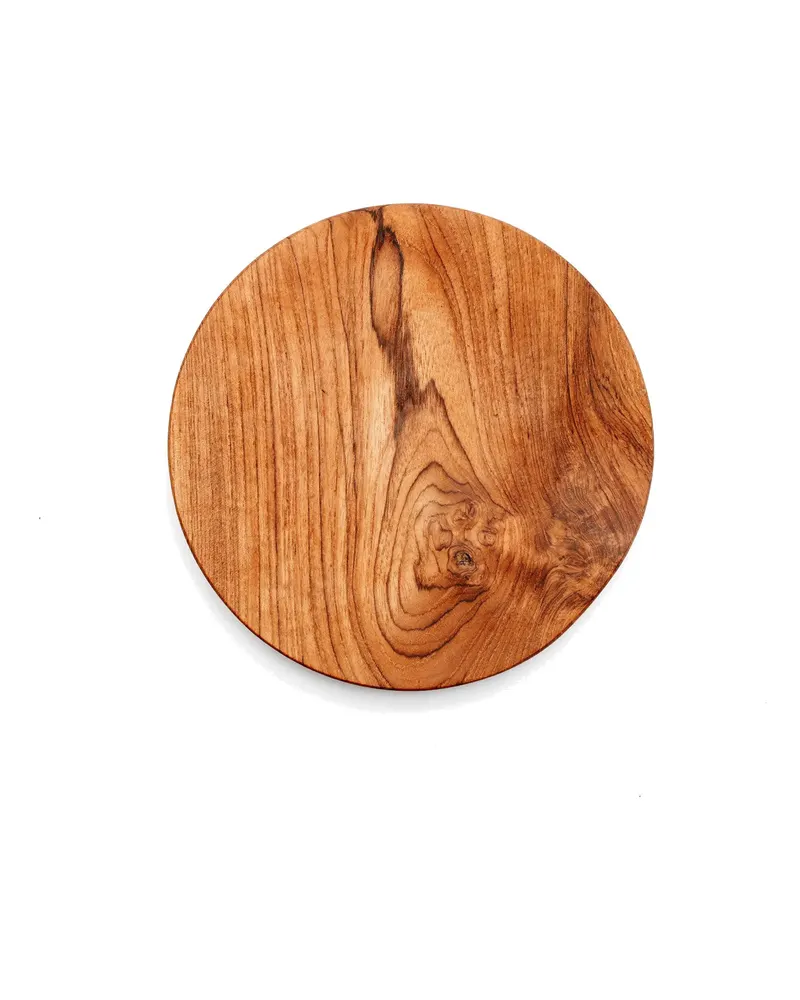 Holzteller Teak Root Round Plate, XS bis XL von Bazar Bizar, Größe M, Natur, Ansicht 6