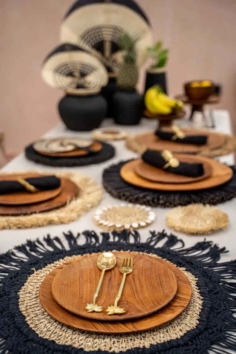 Holzteller Teak Root Round Plate, XS bis XL von Bazar Bizar, Größe L, Natur, Ansicht 5