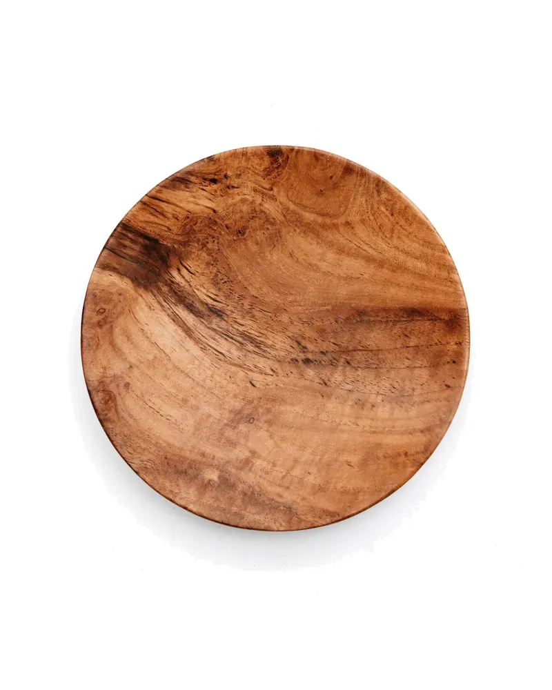 Holzteller Teak Root Round Plate, XS bis XL von Bazar Bizar, Größe L, Natur, Ansicht 6