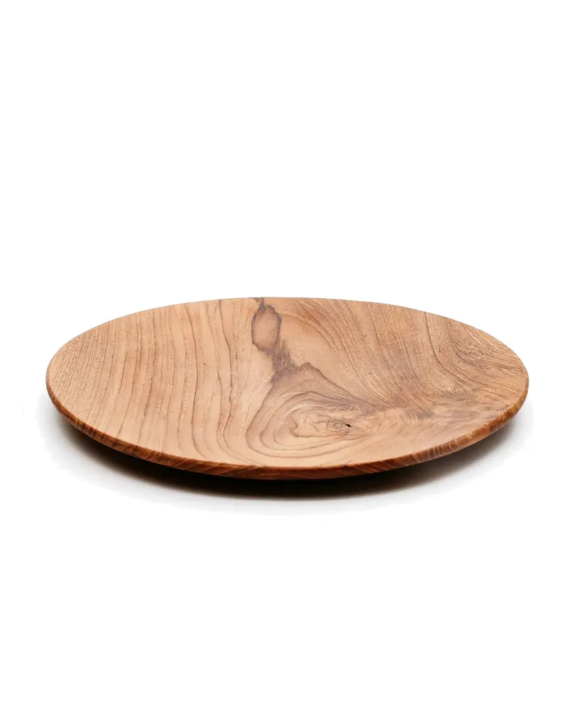 Holzteller Teak Root Round Plate, XS bis XL von Bazar Bizar, Größe L, Natur, Ansicht 7