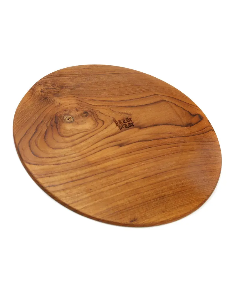 Holzteller Teak Root Round Plate, XS bis XL von Bazar Bizar, Natur, Ansicht 5