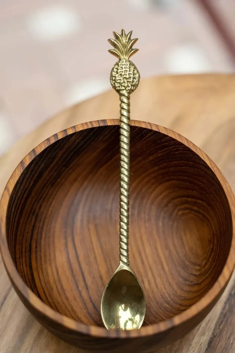 The Teak Root Salad Bowl, Schüssel aus Teakholz von Bazar Bizar, Größe S, Natur, Ansicht 2