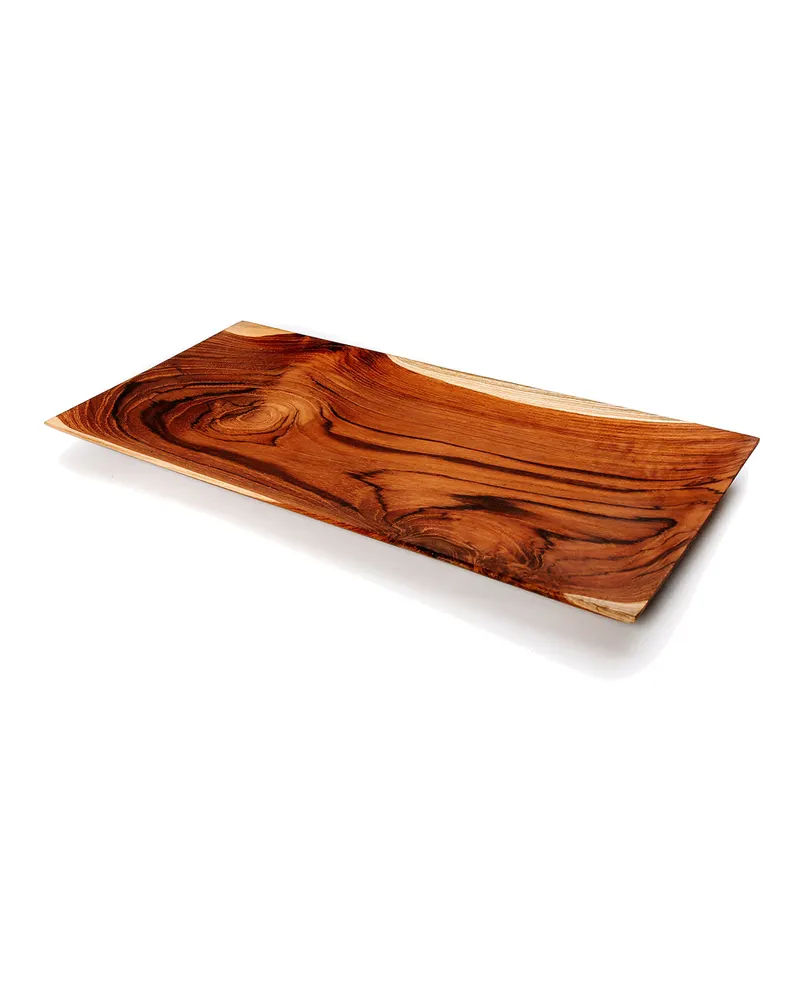 The Teak Root Sushi Plate Servierplatte aus Teakwurzelholz von Bazar Bizar, Größe L, Natur, Ansicht 1