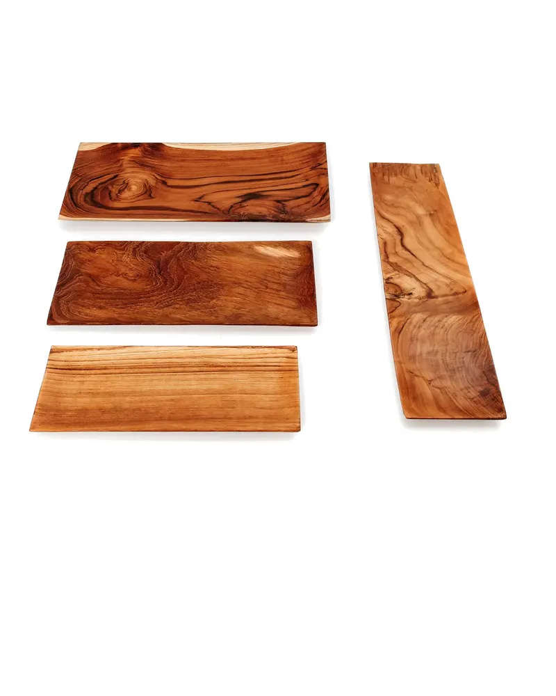 The Teak Root Sushi Plate Servierplatte aus Teakwurzelholz von Bazar Bizar, Größe L, Natur, Ansicht 7