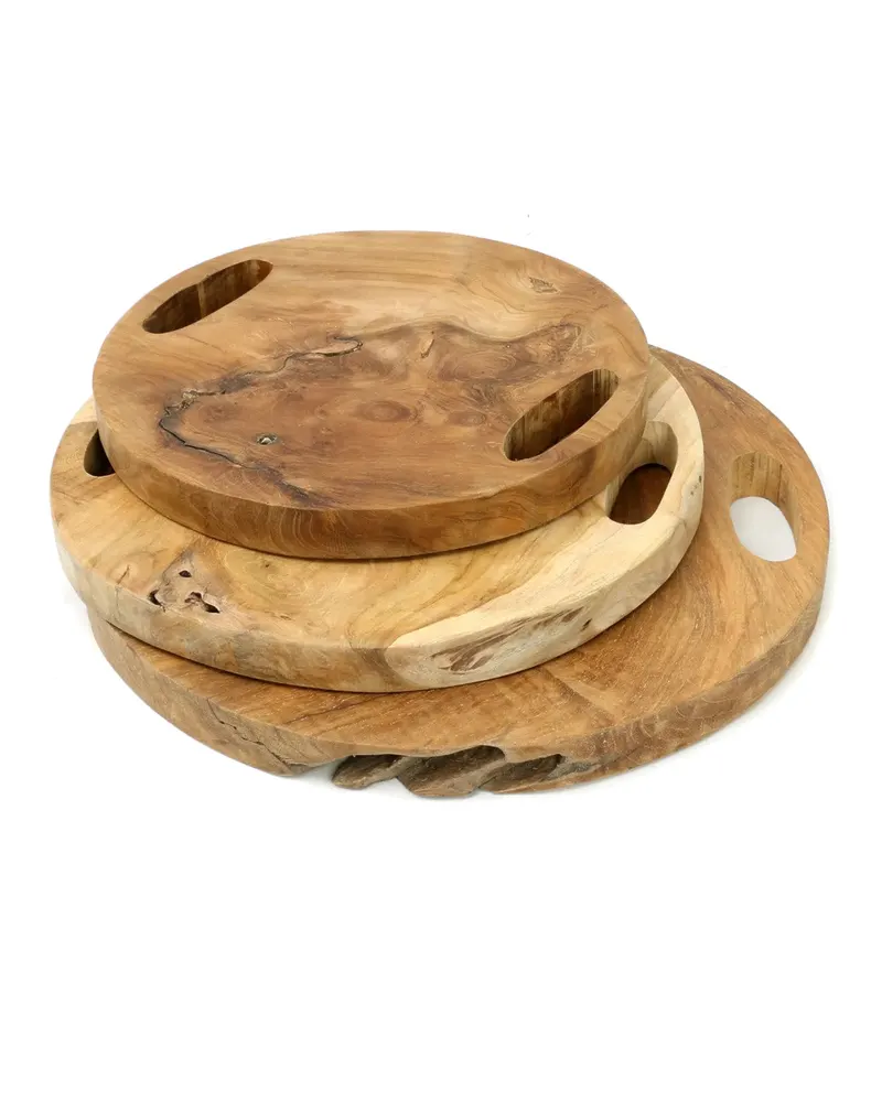 The Teak Root Tray Serviertablett aus Teakholz von Bazar Bizar, Größe S, Natur, Ansicht 8