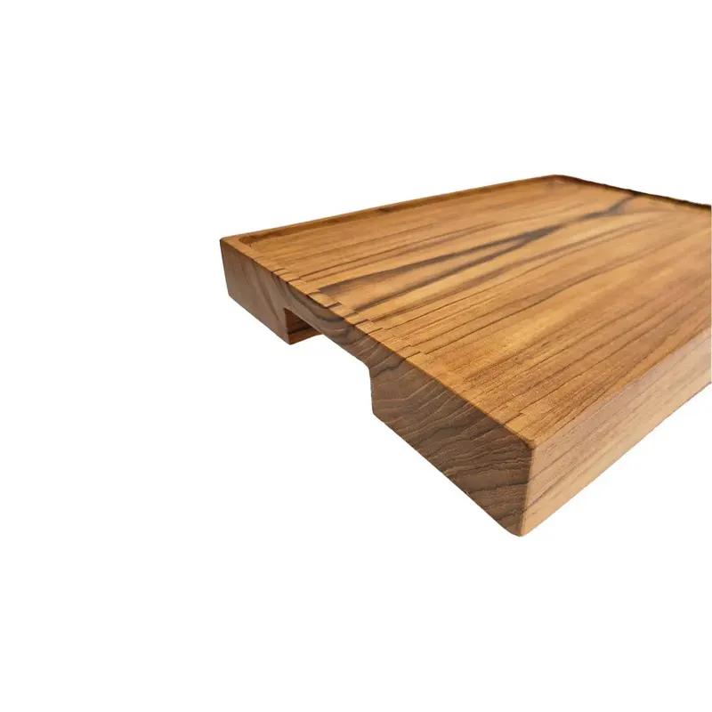 The Teak Serving Plate Servierplatte aus Teakholz von Bazar Bizar, Größe 35 × 25 × 4 cm, Natur, Ansicht 5