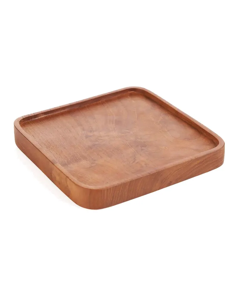 The Teak Square Plate Teller aus Teakholz von Bazar Bizar, Größe XS, Natur, Ansicht 6