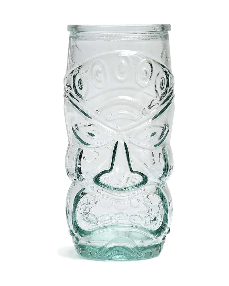 The Tiki Glass Trinkglas aus Recyclingglas, Blau