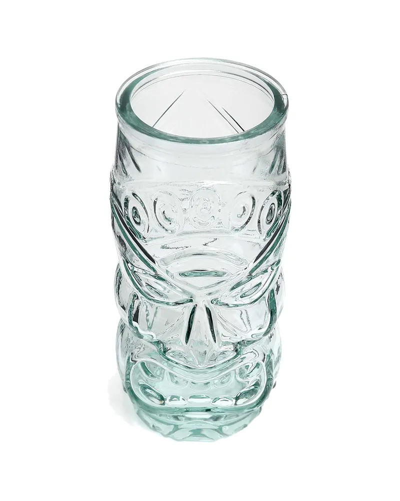 The Tiki Glass Trinkglas aus Recyclingglas von Bazar Bizar, Größe 8 × 8 × 17 cm, Blau, Ansicht 4