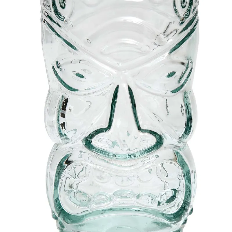 The Tiki Glass Trinkglas aus Recyclingglas von Bazar Bizar, Größe 8 × 8 × 17 cm, Blau, Ansicht 7