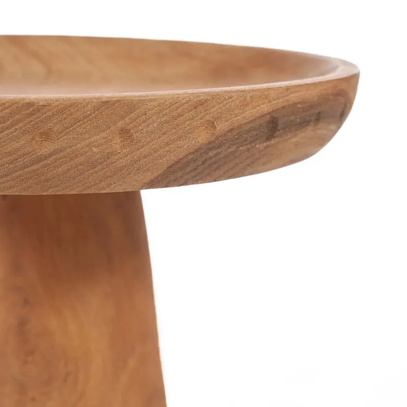 The Titik Cake Dish Kuchenplatte aus Teakholz von Bazar Bizar, Größe 25 × 25 × 24 cm, Natur, Ansicht 2
