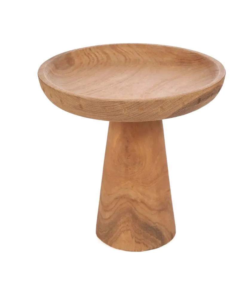 The Titik Cake Dish Kuchenplatte aus Teakholz von Bazar Bizar, Größe 25 × 25 × 24 cm, Natur, Ansicht 5