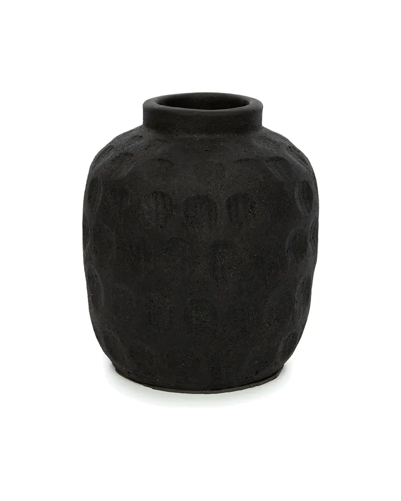 The Trendy Vase aus Terrakotta von Bazar Bizar, Größe M, Schwarz, Ansicht 1