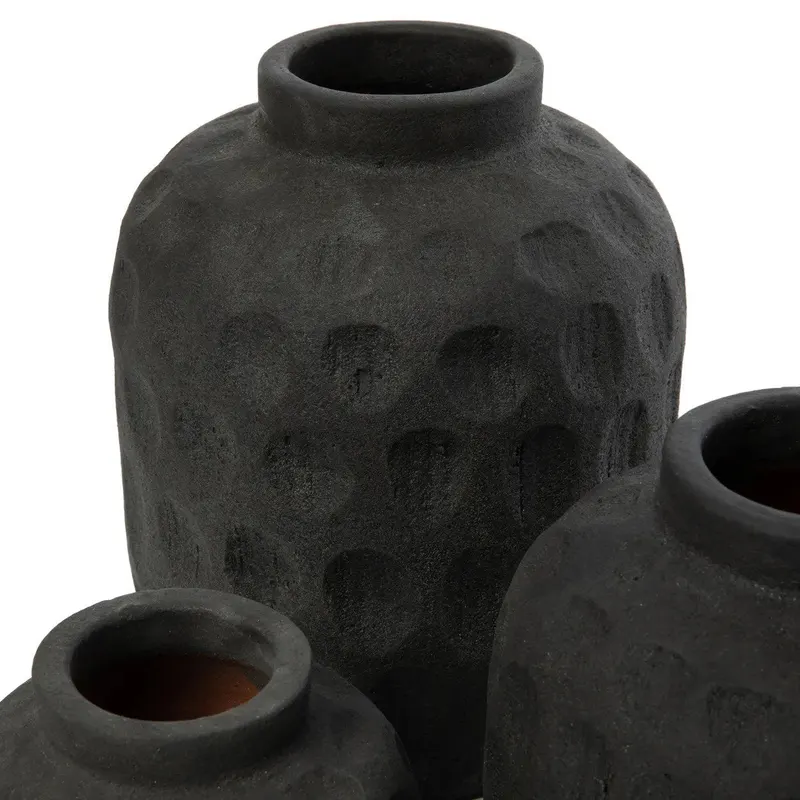 The Trendy Vase aus Terrakotta von Bazar Bizar, Größe M, Schwarz, Ansicht 3