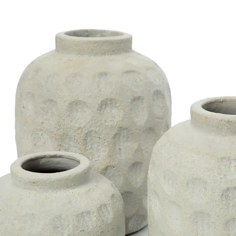 The Trendy Vase aus Terrakotta von Bazar Bizar, Größe M, Betongrau, Ansicht 7