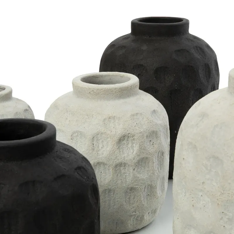 The Trendy Vase aus Terrakotta von Bazar Bizar, Größe M, Betongrau, Ansicht 8