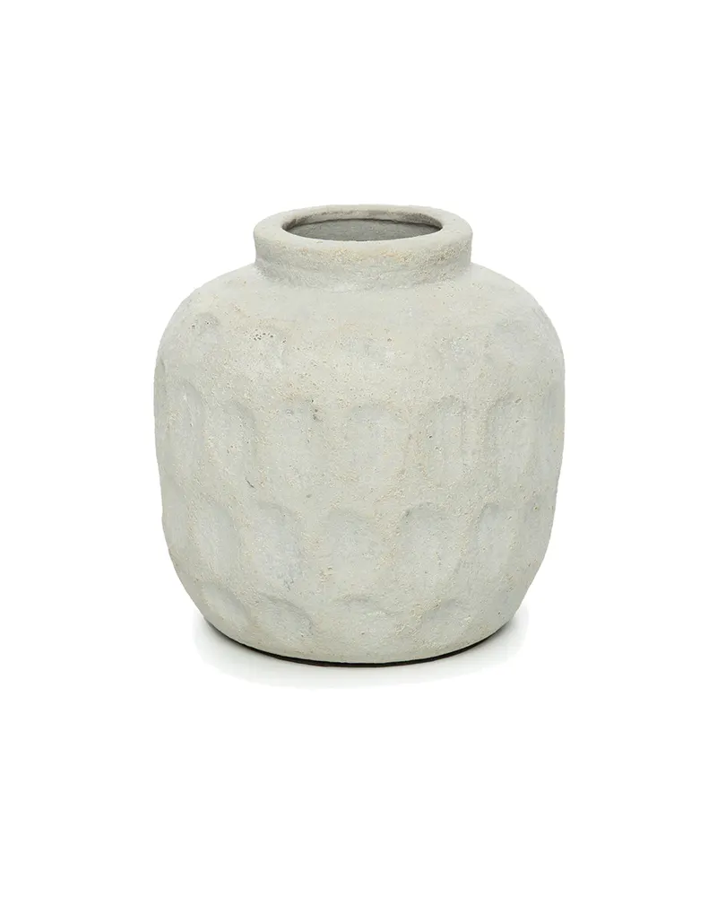 The Trendy Vase aus Terrakotta von Bazar Bizar, Größe S, Betongrau, Ansicht 1