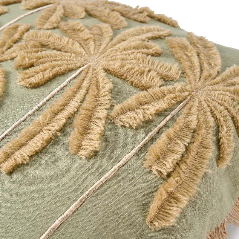 The Tropical Breeze Cushion Cover Kissenbezug aus Baumwolle von Bazar Bizar, Größe 50 × 50 cm, Waldgrün, Ansicht 7