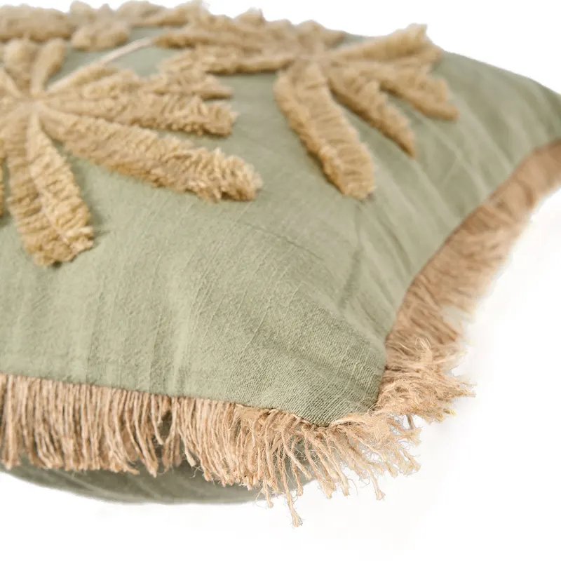 The Tropical Breeze Cushion Cover Kissenbezug aus Baumwolle von Bazar Bizar, Größe 50 × 50 cm, Waldgrün, Ansicht 8