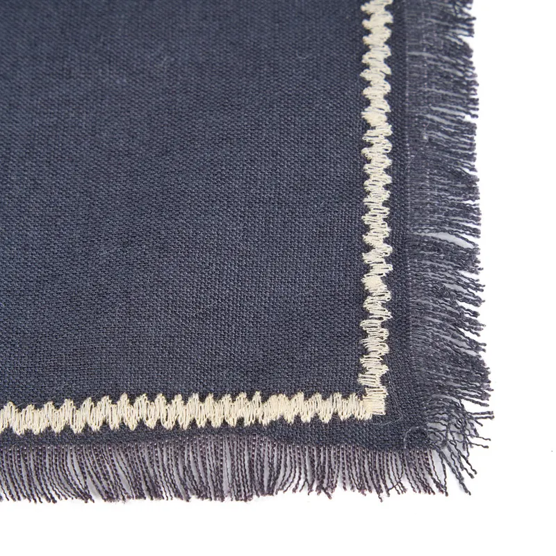 The Tuscany Napkin Leinserviette von Bazar Bizar, Größe 45 × 45 cm, Schwarz / Natur, Ansicht 6