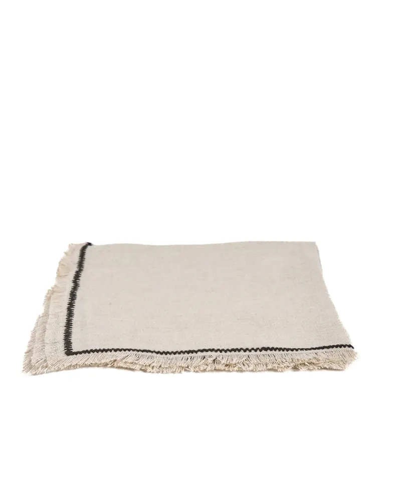 The Tuscany Napkin Leinserviette von Bazar Bizar, Größe 45 × 45 cm, Natur / Schwarz, Ansicht 2