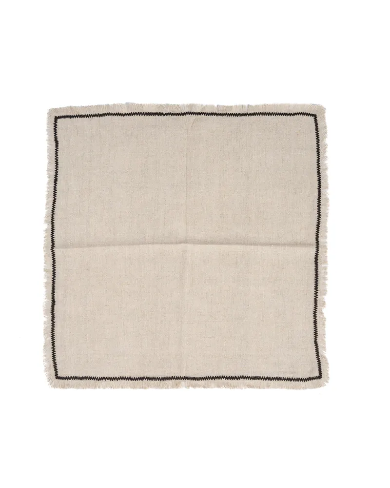 The Tuscany Napkin Leinserviette von Bazar Bizar, Größe 45 × 45 cm, Natur / Schwarz, Ansicht 3