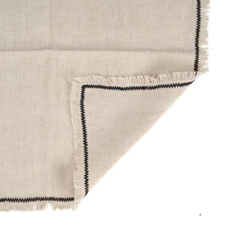 The Tuscany Napkin Leinserviette von Bazar Bizar, Größe 45 × 45 cm, Natur / Schwarz, Ansicht 4