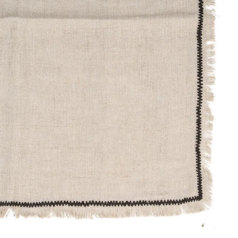 The Tuscany Napkin Leinserviette von Bazar Bizar, Größe 45 × 45 cm, Natur / Schwarz, Ansicht 5