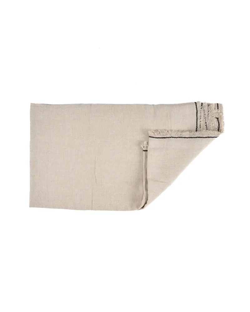 The Tuscany Tablecloth Leinentischdecke von Bazar Bizar, Größe 150 × 250 cm, Natur / Schwarz, Ansicht 3