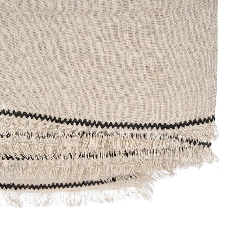 The Tuscany Tablecloth Leinentischdecke von Bazar Bizar, Größe 150 × 300 cm, Natur / Schwarz, Ansicht 8