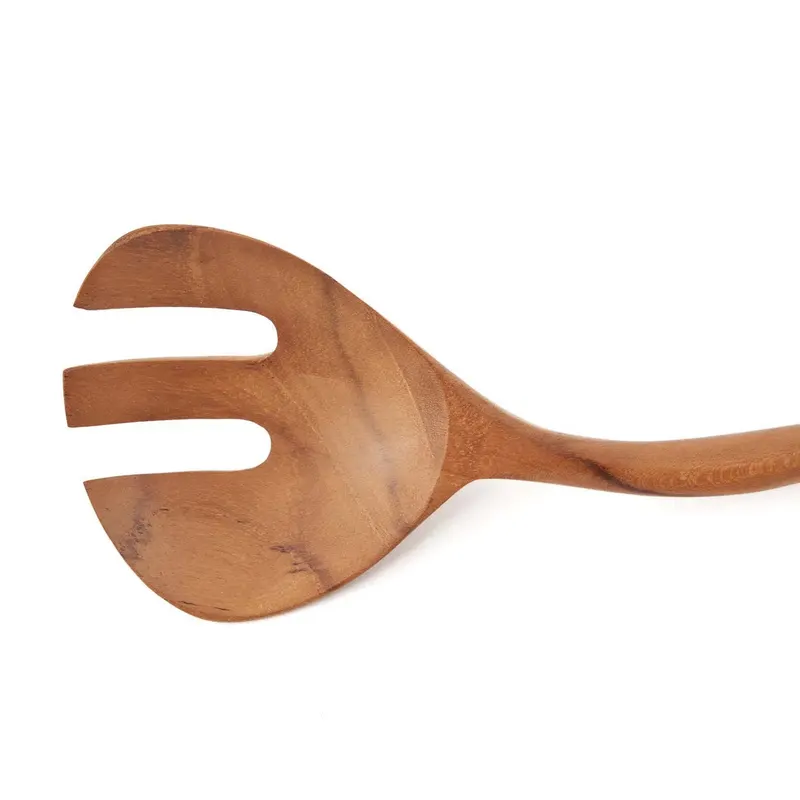 The Twisted Salad Fork, Salatgabel aus Teakholz von Bazar Bizar, Größe 27 × 8 × 2 cm, Natur, Ansicht 5