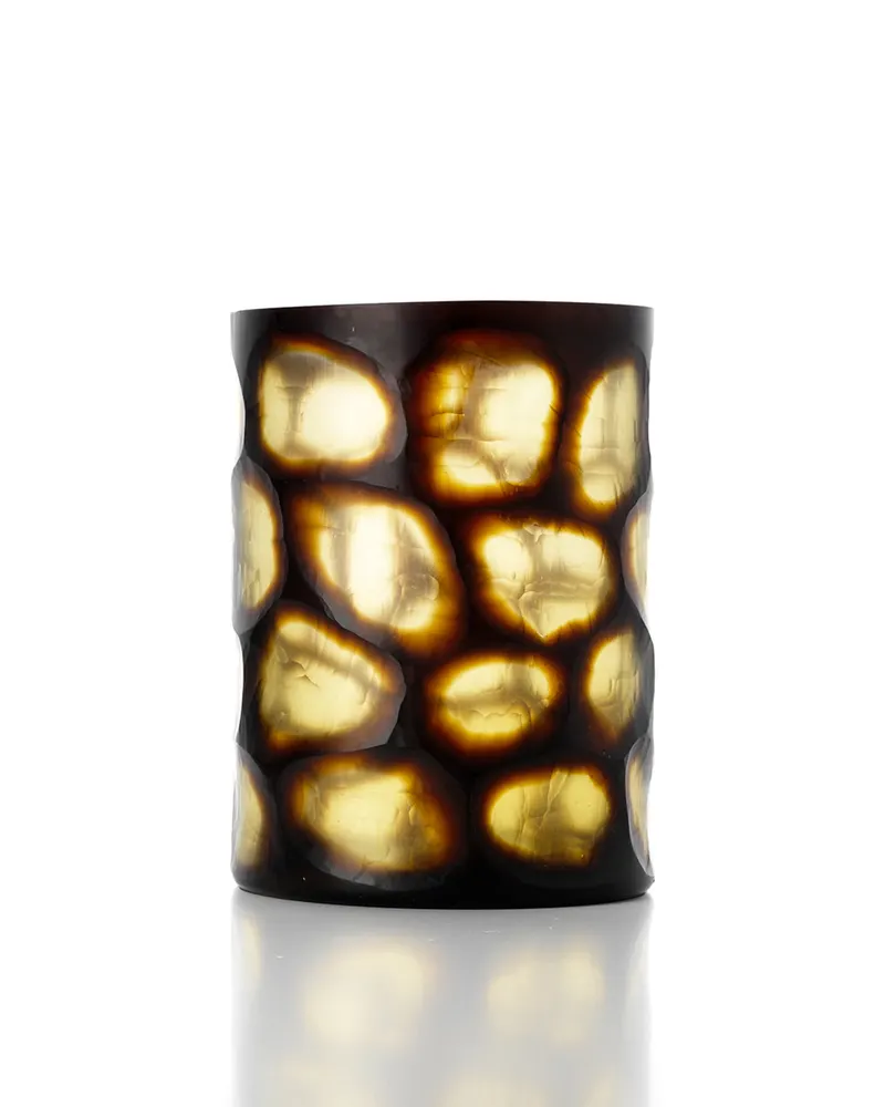 The Vague Dorée Vase aus Glas, Honig