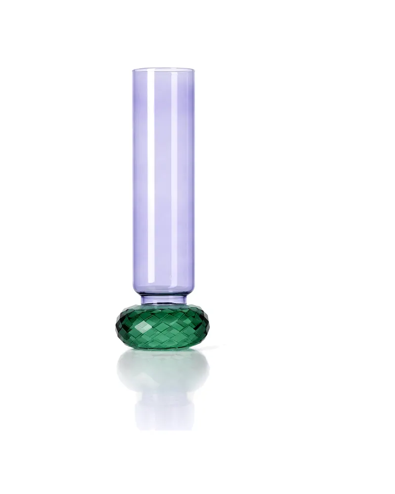 The Violet Quartz Vase aus Recyclingglas, Violett / Grün