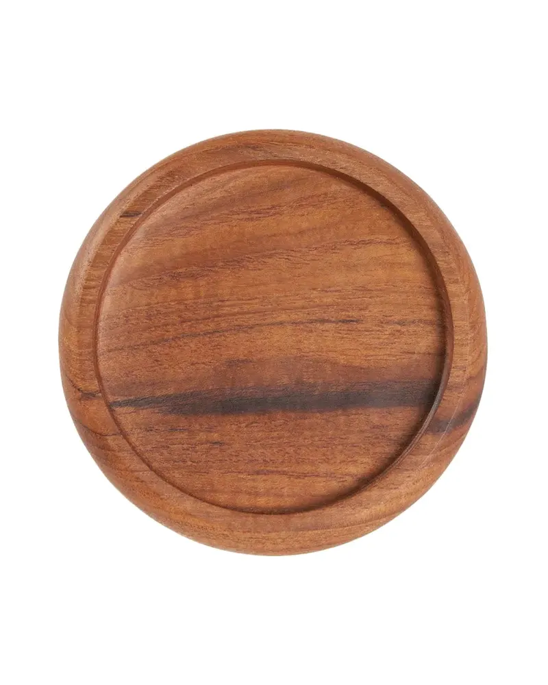 The VIP Coaster Untersetzer aus Teakholz von Bazar Bizar, Größe 11 × 11 × 2 cm, Natur, Ansicht 8