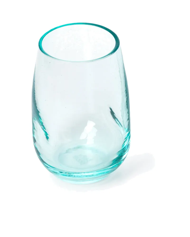 The Water Glass Trinkglas aus Recyclingglas von Bazar Bizar, Größe 6 × 6 × 11 cm, Blau, Ansicht 5