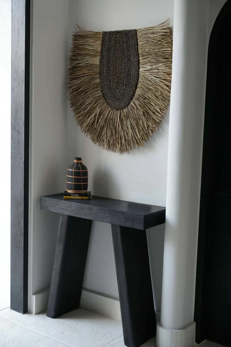 The Whoopy Vase aus Terrakotta und Rattan von Bazar Bizar, Größe L, Schwarz / Natur, Ansicht 3