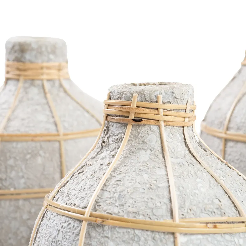 The Whoopy Vase aus Terrakotta und Rattan von Bazar Bizar, Größe L, Beton-Natur, Ansicht 10