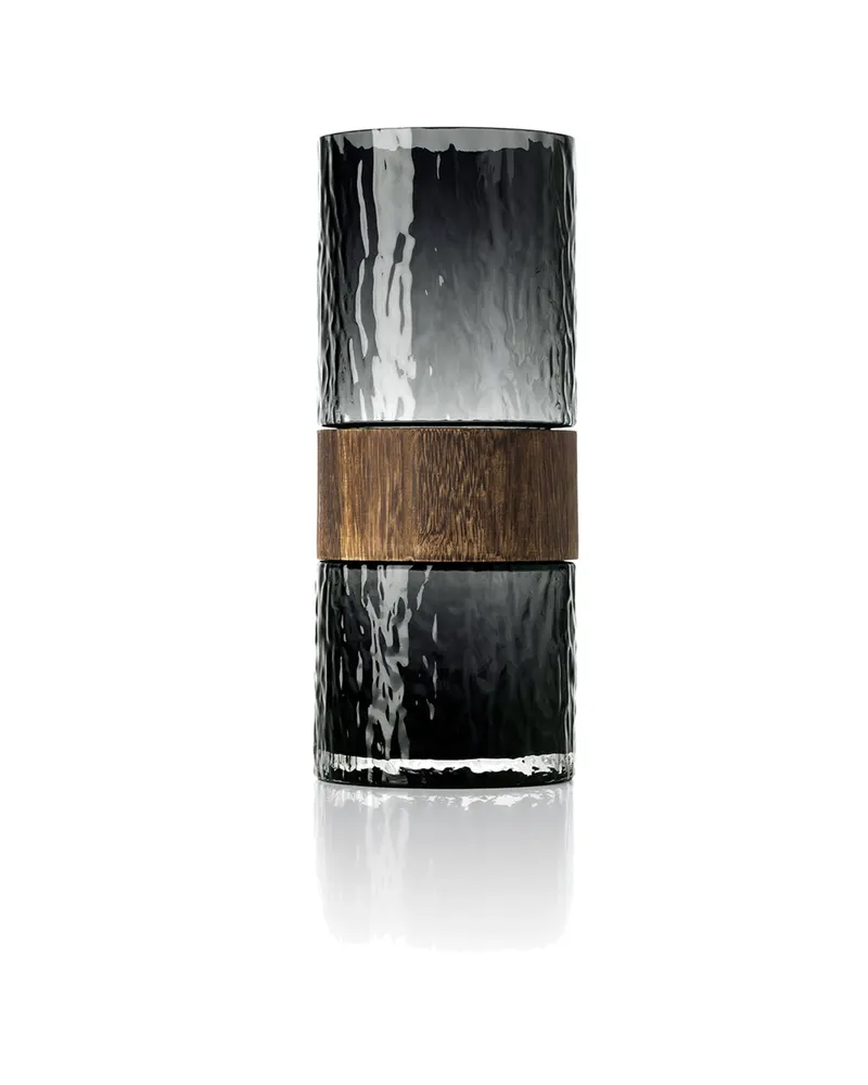 The Wood You Be Mine Vase Glas-Holz-Vase von Bazar Bizar, Größe L, Dunkelgrau, Ansicht 1