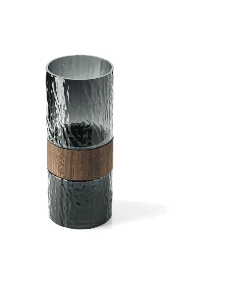 The Wood You Be Mine Vase Glas-Holz-Vase von Bazar Bizar, Größe L, Dunkelgrau, Ansicht 2