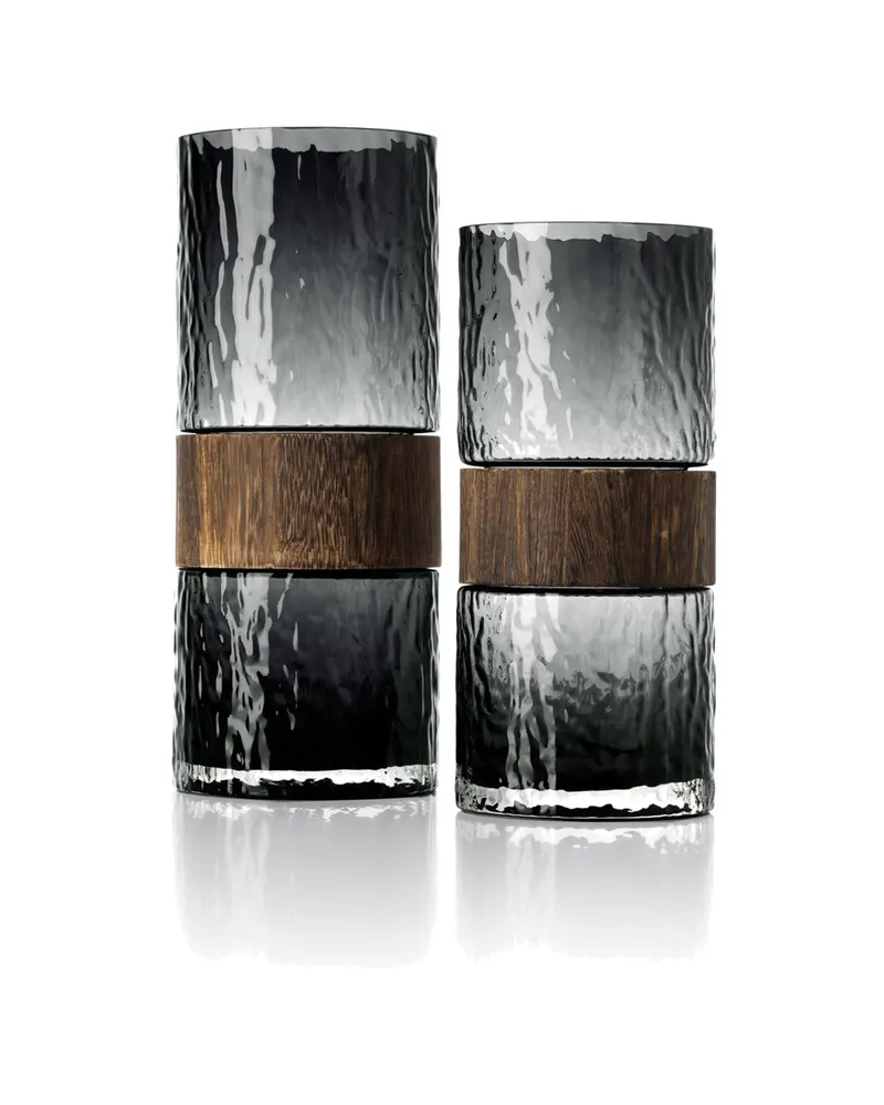 The Wood You Be Mine Vase Glas-Holz-Vase von Bazar Bizar, Größe L, Dunkelgrau, Ansicht 3