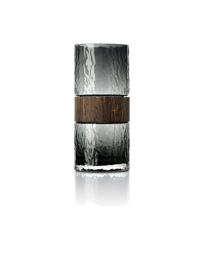 The Wood You Be Mine Vase Glas-Holz-Vase, Dunkelgrau