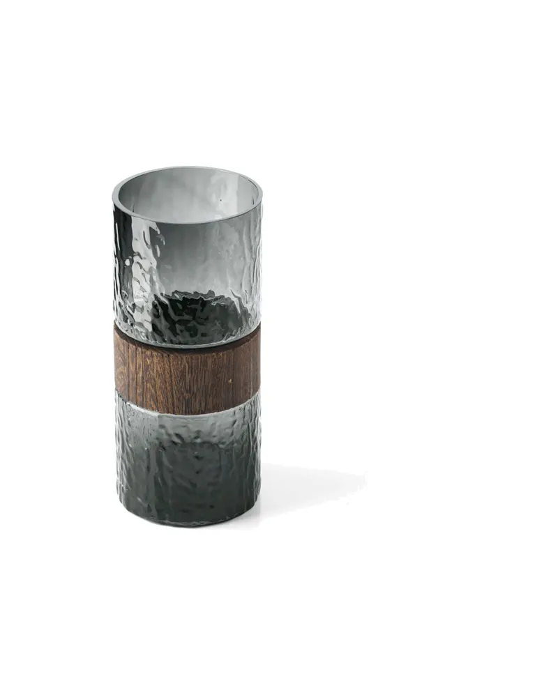 The Wood You Be Mine Vase Glas-Holz-Vase von Bazar Bizar, Größe M, Dunkelgrau, Ansicht 2
