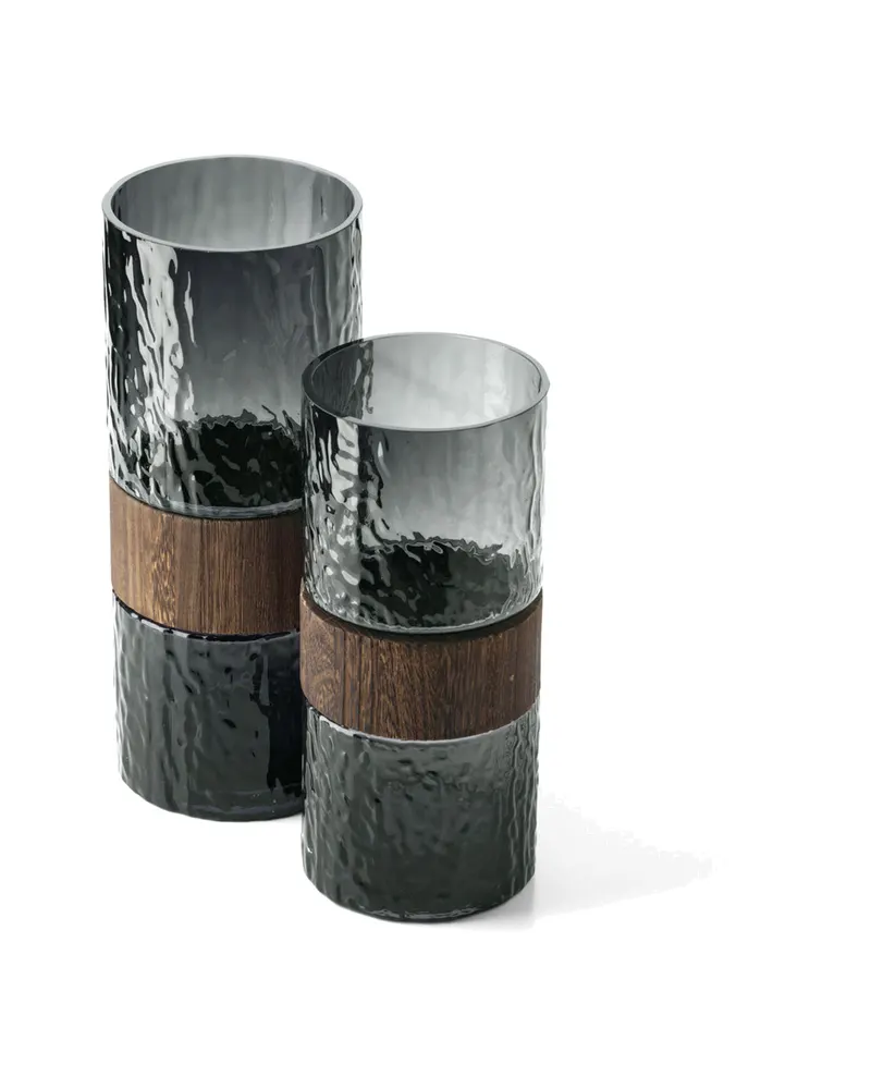 The Wood You Be Mine Vase Glas-Holz-Vase von Bazar Bizar, Größe M, Dunkelgrau, Ansicht 4