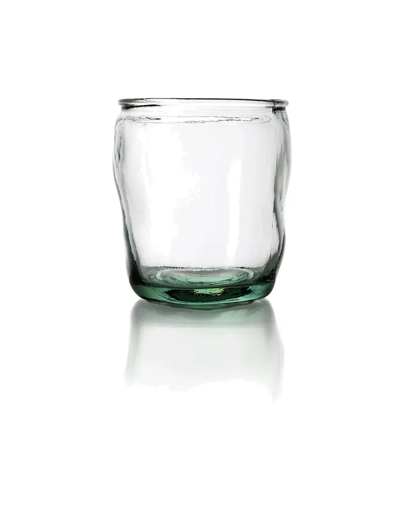 The Yang Glass Trinkglas aus Recyclingglas von Bazar Bizar, Größe 9 × 9 × 11 cm, Blau, Ansicht 1