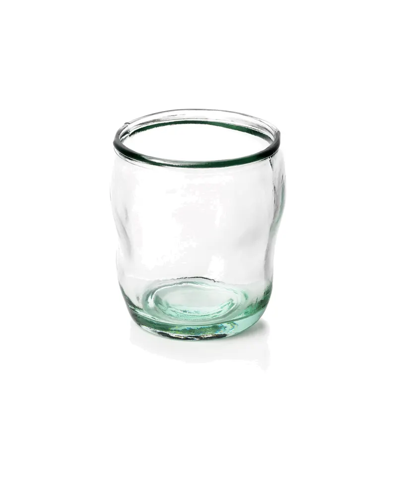 The Yang Glass Trinkglas aus Recyclingglas von Bazar Bizar, Größe 9 × 9 × 11 cm, Blau, Ansicht 4