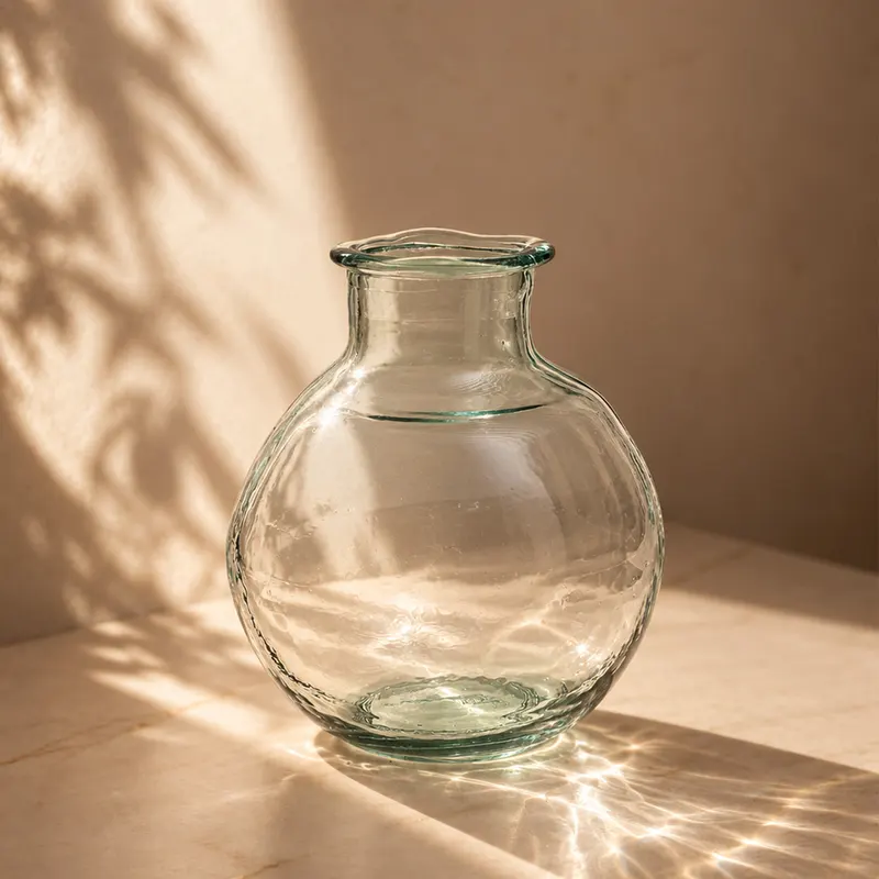 The Yugang Vase aus Recyclingglas von Bazar Bizar, Größe 25 × 25 × 31 cm, Blau, Ansicht 2