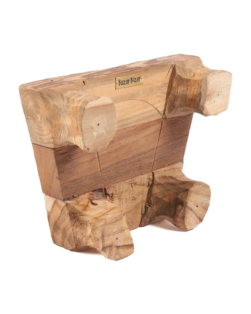 The Yummy Tray Serviertablett aus Teakholz von Bazar Bizar, Größe 20 × 30 × 10 cm, Natur, Ansicht 5